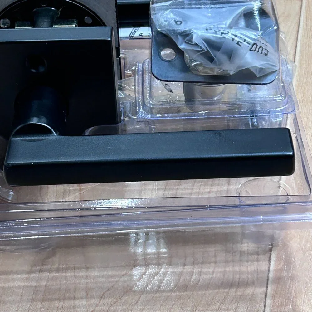 Kwikset Halifax Square Door Lever - Matte Black - Hall & Closet Passage Handle - Picture 3 of 7